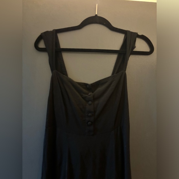 Flynn Skye black, long, button down front, Large, dress, ruffle strap - Picture 2 of 6